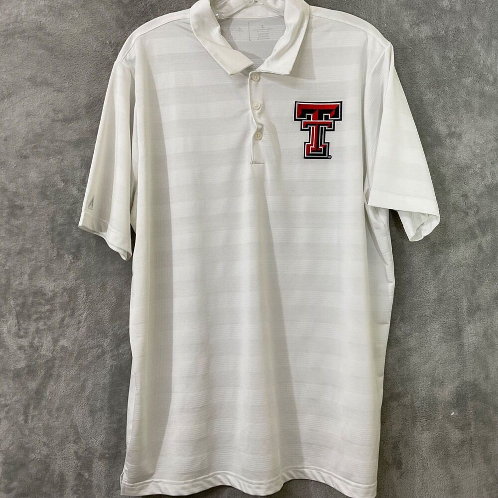 Antigua Texas Tech Red Raiders Embroidered shirt men’s L white performance golf